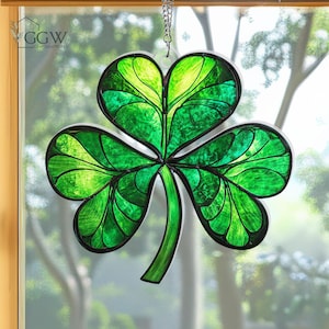 Shamrock Irish Suncatcher Hanging, Clover Suncatcher Hanging Sign, Birthday Gift, Shamrock Window Hangings, St Patricks Day Gift, Home Decor