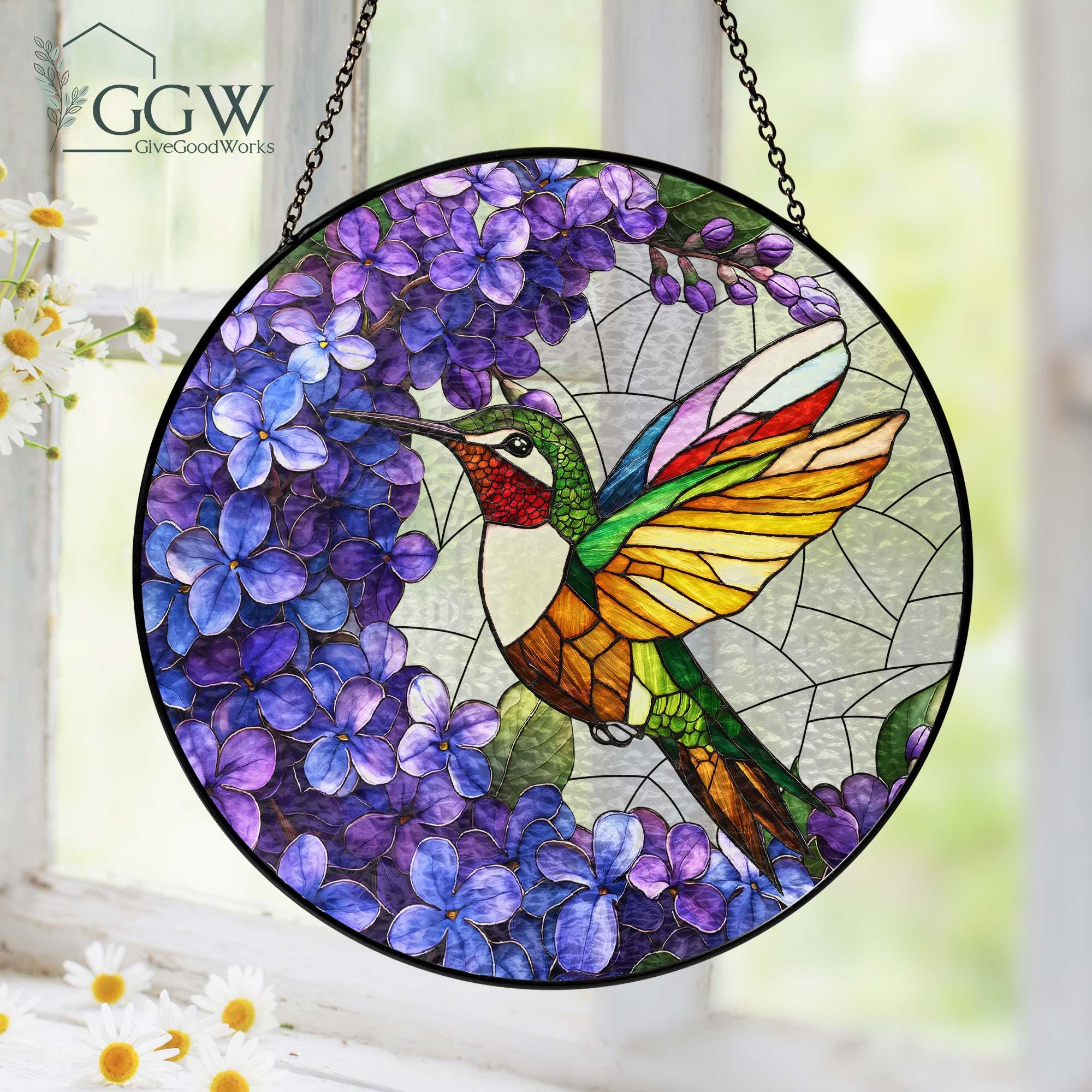 Hummingbird Stained Glass Decor For Women, Bird Lovers Suncatcher