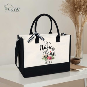 Personalized Nurse Tote Bag, Nurse Gift, Registered Nurse, Tote RN Gift, Future Nurse Gift, Nursing Student Gift, Nurse Back To School Gift