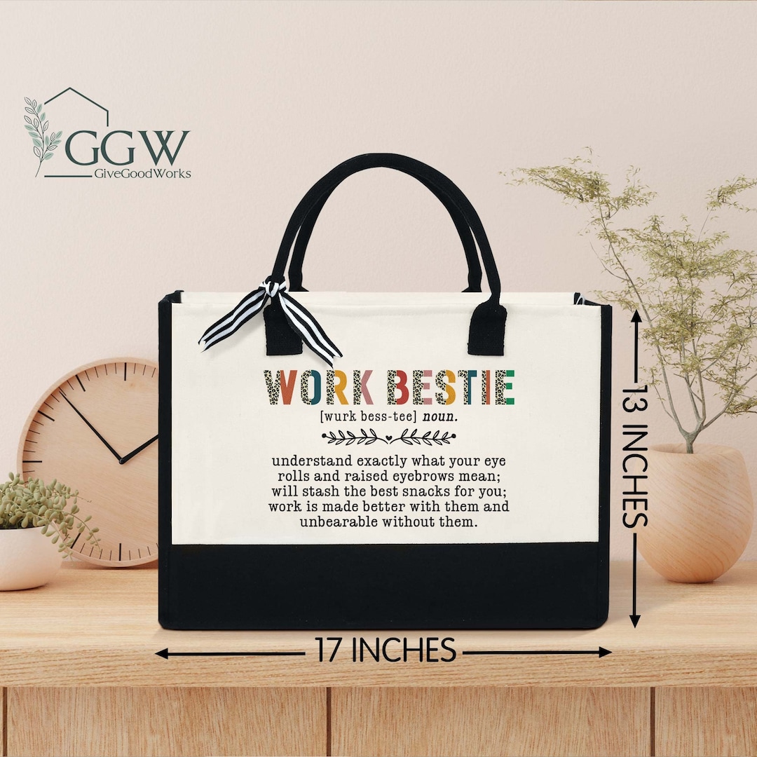 Work Bestie Tote Bag Funny Thank You Gifts for Coworkers Etsy