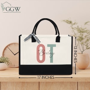 Personalized Occupational Therapy Tote Bag, Custom Name Occupational Therapist Gifts, OT Gift, COTA Gift, Speech Therapy Canvas Tote Bag
