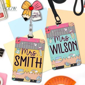 Custom Teacher Name ID Holder, Teacher Badge Reel, Teacher Lanyard Accessories, Back To School Gift For Kids, Lanyard Holder, Teacher Gift