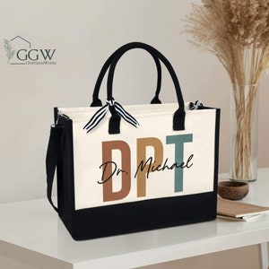 DPT Tote Bag, Personalized Physical Therapy Tote Bag, DPT Graduation Gift, Doctor of Physical Therapy Graduation Gift, Dpt Gifts, PT Gifts