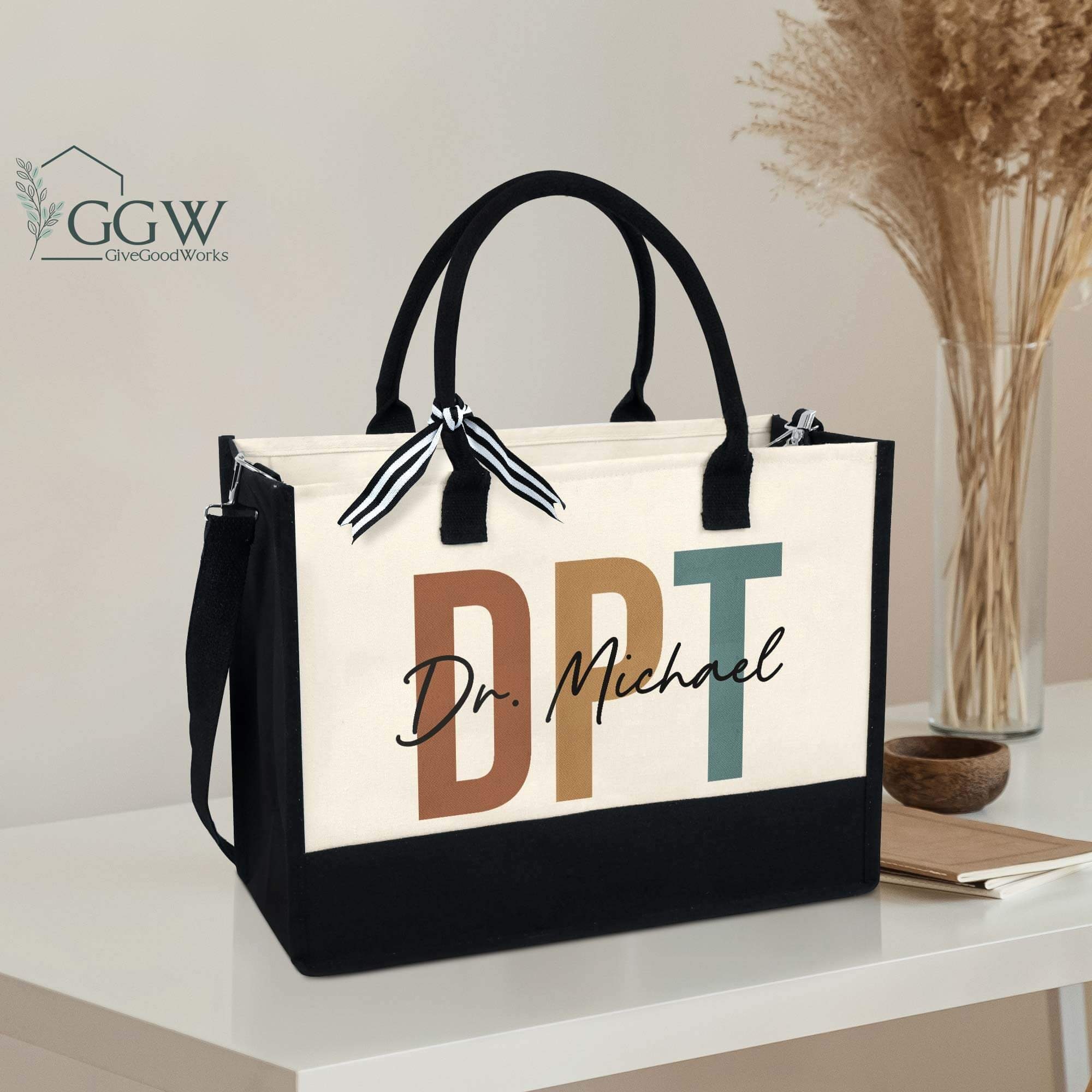 DPT Tote Bag, Personalized Physical Therapy Tote Bag, DPT Graduation Gift, Doctor of Physical Therapy Graduation Gift, Dpt Gifts, PT Gifts