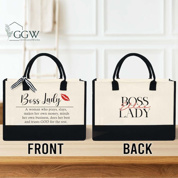 Sac fourre-tout personnalisé Boss Lady, cadeaux pour patron, cadeau patron pour femme, cadeau collègue, cadeau fille patronne cadeau pour mon patron, cadeau pour femme manager