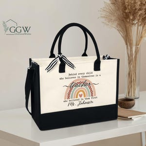 Sac fourre-tout personnalisé pour enseignant, cadeau personnalisé pour enseignant, sac cadeau de remerciement pour enseignant, sac fourre-tout pour enseignant du primaire, cadeau de remerciement pour enseignant
