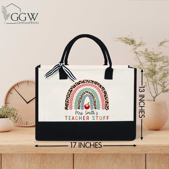 Teacher Appreciation Present Personalized Teacher Tote Bag - Teacher ...