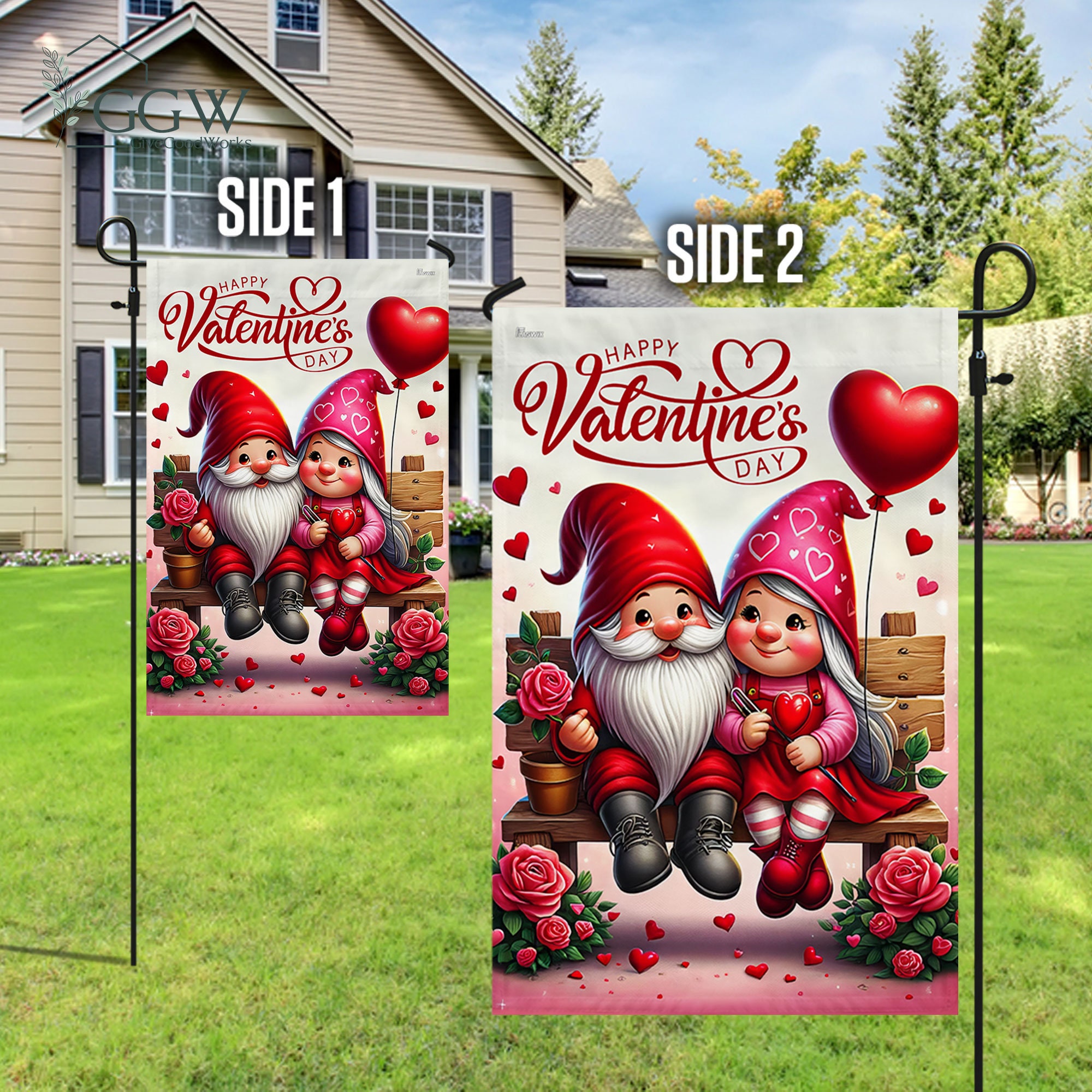 Discover Valentines Gnome Couple Flag, Couple Love Decor, Valentines Day Gift