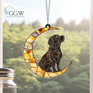 Chocolate Labrador ACRYLIC Suncatcher, Dog Suncatcher, Choco Lab, Labrador Retriever,Black Dog,Window Hanging,Gift For Animal Lover,Dog Gift