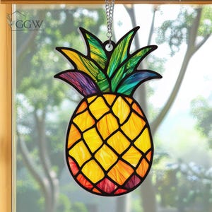 Pineapple ACRYLIC Suncatcher, Tropical Suncatcher, Sunlight suncatcher, Pineapple window decoration, Gift For Her, Home Decor,