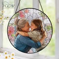Personalized Grandma And Grandkid Stained Glass Suncatcher, Custom Photo Family Window Hanging Ornament, Birthday, Mother's Gift For Grandma product logo