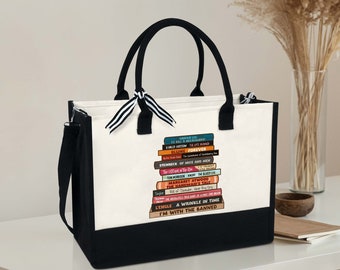 Banned Books Tote Bag, Read Banned Books, Stop Book Bans, Book Lovers Gift, Christmas Gift Funny Book Readers Canvas Tote Bag With Zipper