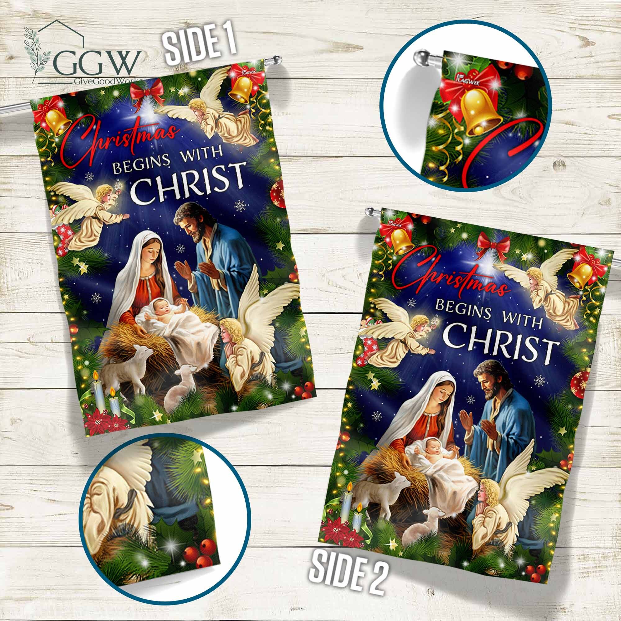 Discover Christmas Begins With Christ Flag, Christmas Decor, Nativity Decor, Manger Scene