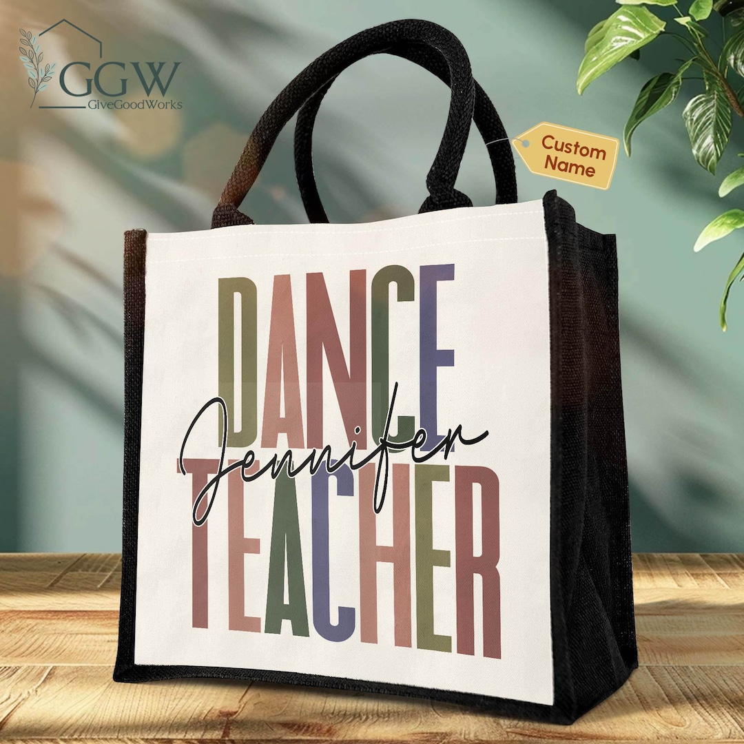 Personalized Dance Teacher Tote Bag dance Teacher Square Tote Bag Custom Name Dancing Teacher Gift Dance Coach Gift Ballet Dance Bag Etsy UK