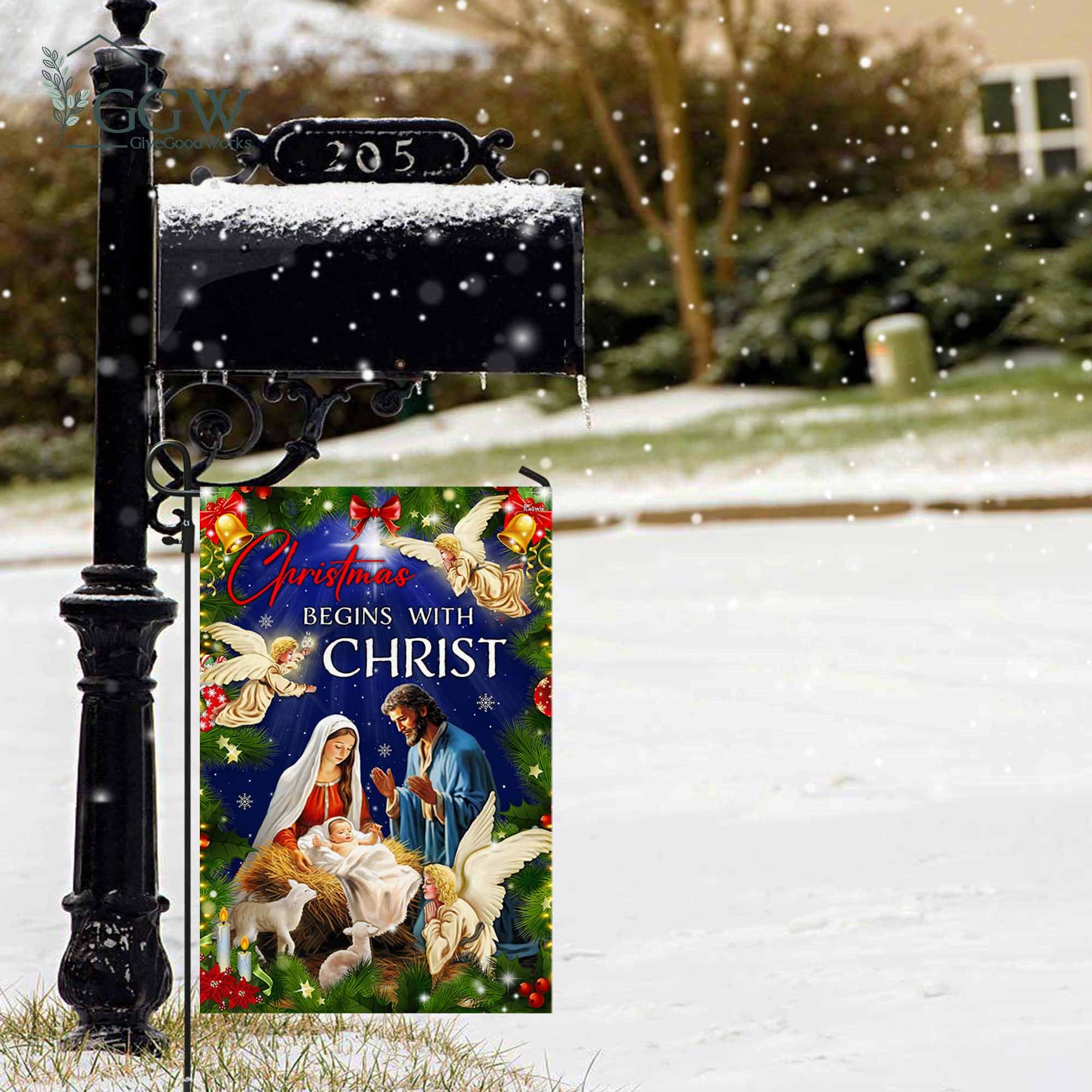 Discover Christmas Begins With Christ Flag, Christmas Decor, Nativity Decor, Manger Scene