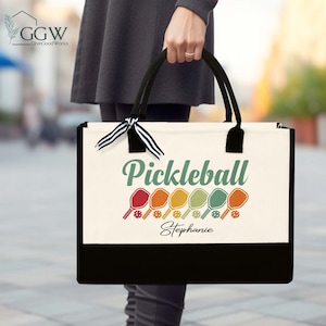 Personalized Pickleball Tote Bag, Pickleball Gifts for Women, Pickleball Bag, Gift for Pickleball Lovers,  Custom Sport Tote Bag