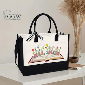 Sac fourre-tout personnalisé pour professeur, sac fourre-tout personnalisé pour professeur, cadeau pour professeur, cadeau de remerciement pour professeur, cadeau pour professeurs, cadeau de remerciement pour professeur