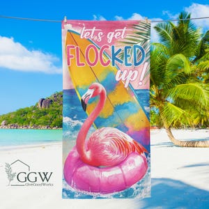Flamingo Beach Towel, Flamingo Pool Towel, Flamingo Lover Gift, Flamingo Towel For Girls, Bride Bridesdmaid Gifts, Vacation Gift, Girls Gift