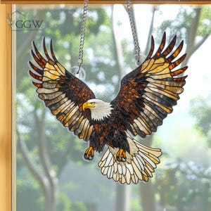 Eagle Suncatcher Hanging Sign, Bald Eagle Window Hanging, Eagle Home Decor, Patriotic Eagle Suncatcher, Nation Pride, Wall Hanging