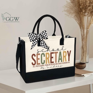 School Secretary Gift, Secretary Day Gift Tote Bag, Admin Professional Day Gifts, Office Staff Gifts, Secretary Gift, School Staff Tote Bag