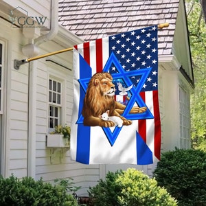 American Israel Israeli Flag, We Stand with Israel, Jewish, Lion Of Judah American Israeli Flag, American Israeli Friendship, Support Israel