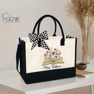 Sac fourre-tout personnalisé pour enseignant, cadeau de remerciement pour enseignant, sac fourre-tout personnalisé pour enseignant, cadeau enseignant pour elle, remerciement pour enseignant, cadeau pour enseignant