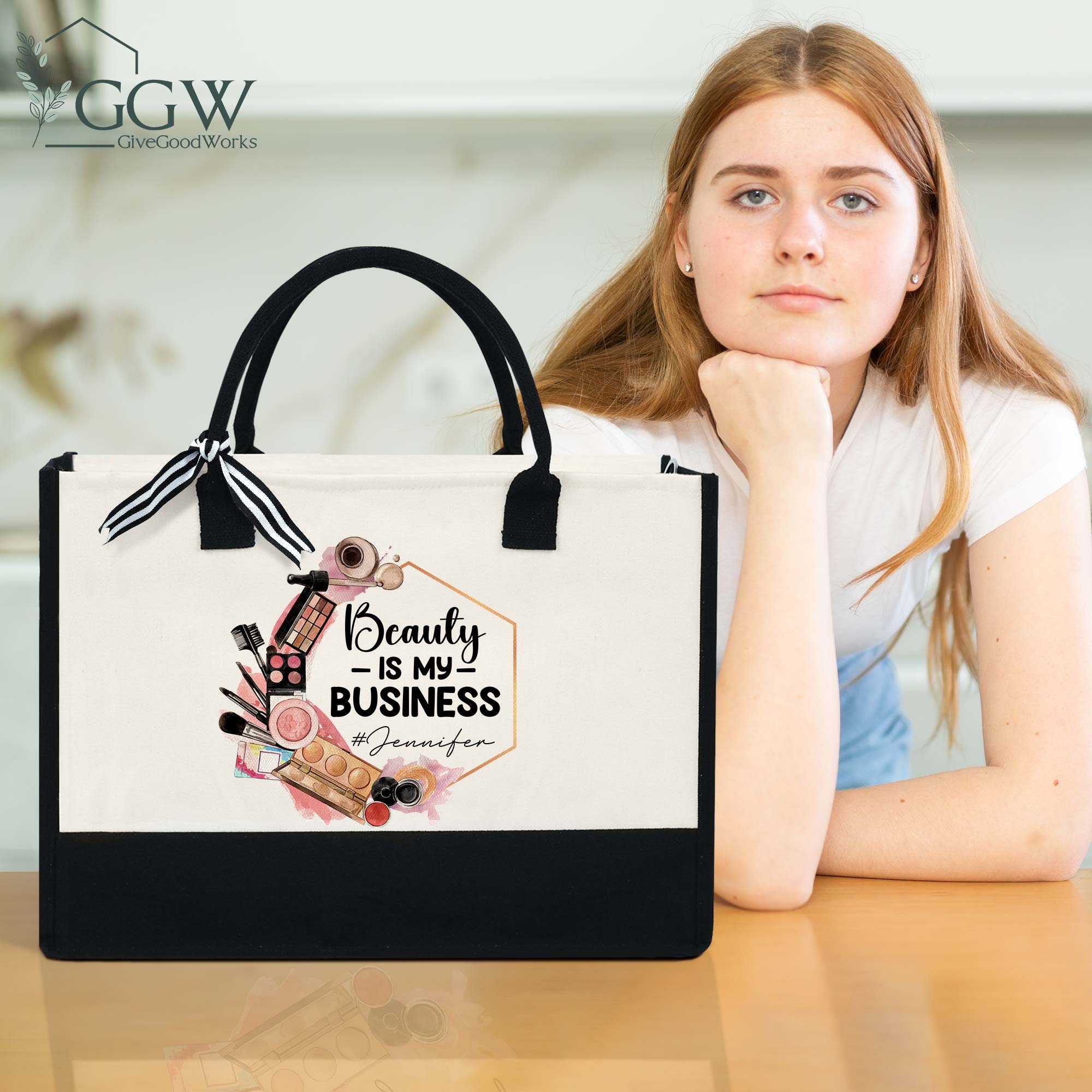 Aazon.co: InnoBeta Esthetician Gifts, Canvas Tote Bag With Top Zipper...