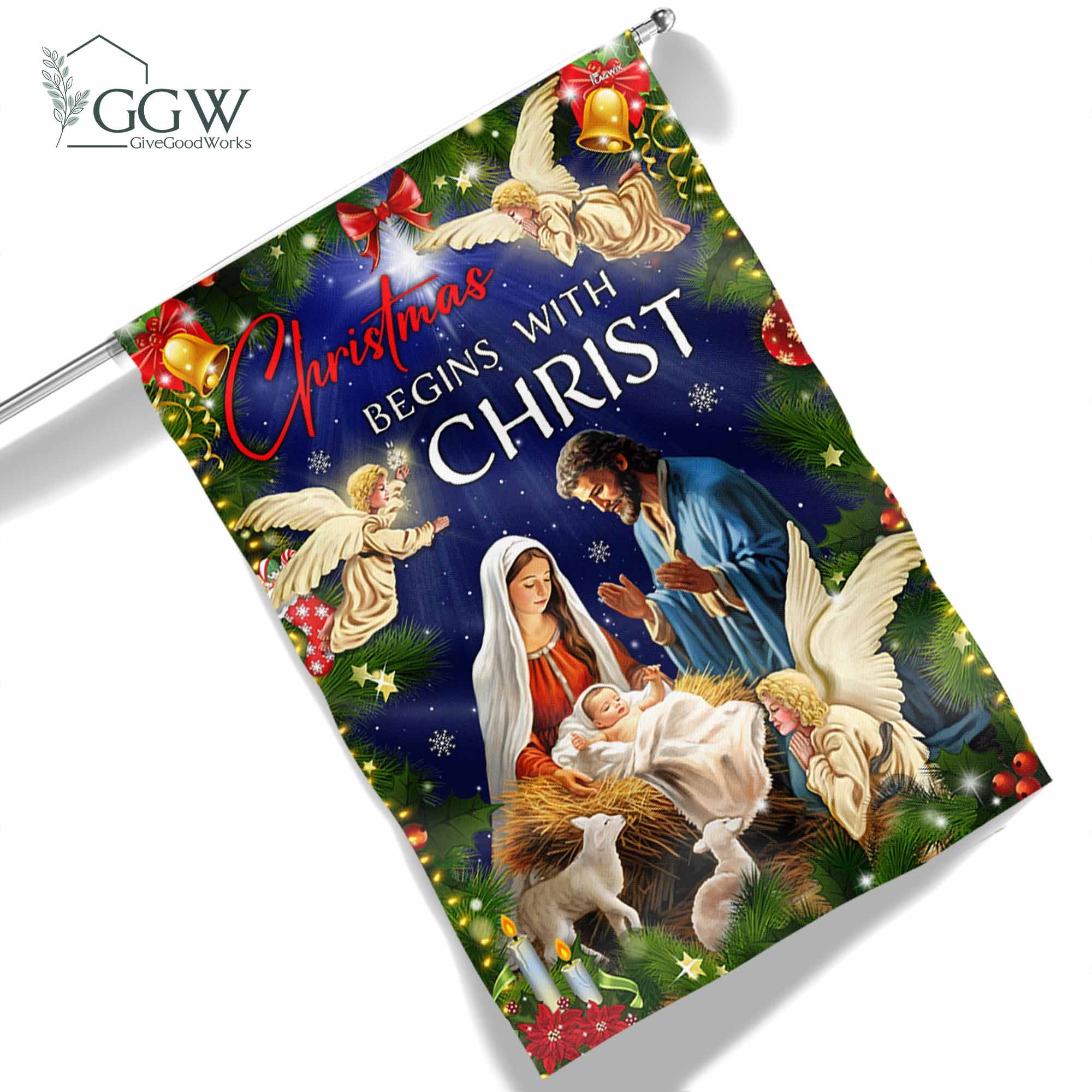 Discover Christmas Begins With Christ Flag, Christmas Decor, Nativity Decor, Manger Scene