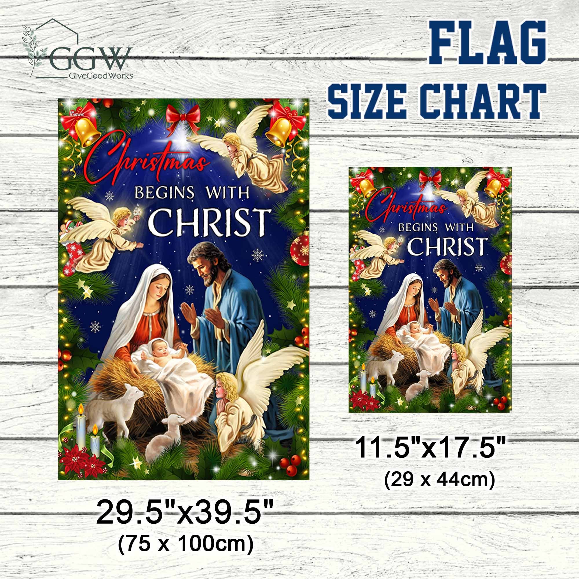 Discover Christmas Begins With Christ Flag, Christmas Decor, Nativity Decor, Manger Scene