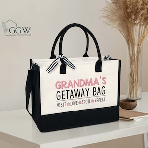Grandma Tote Bag, Grandma&#39;s Getaway Bag, Grandma Nana Bag, Grandma Gift Bag, New Grandma Gifts, Grandma Shopping Bag, Grandma Beach Bag
