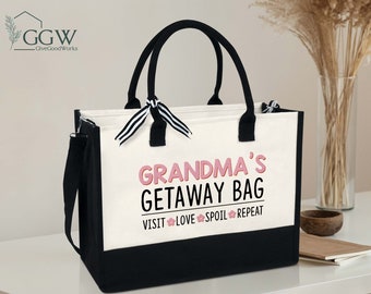 Grandma Tote Bag, Grandma's Getaway Bag, Grandma Nana Bag, Grandma Gift Bag, New Grandma Gifts, Grandma Shopping Bag, Grandma Beach Bag