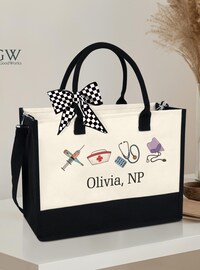 Nurse Practitioner Tote Bag, Personalized NP Nurse Tote Bag, NP Nurse Gift, Nurse Practitioner Gifts, Lpn, NP Graduation Gift For Women