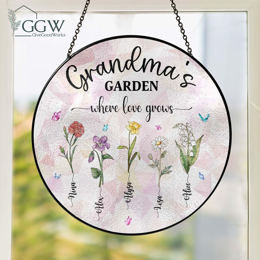 アート・デザイン・音楽 Meine Grosseltern / My Grandparents Personalized This Grandma belongs to with grandkids tree