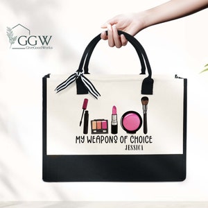 Personalized Makeup Artist Tote Bag, Comestic Tote Bag, Beautician Canvas Bag, Makeup Artist Gift, Bag Gift For Her, Bridal Gift Bags