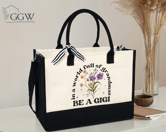 Personalized Gigi Tote Bag, Mothers Day Gift For Grandma, Grandma Gift, New Gigi Gift, Gift For Nana, Gift For Grandma, Grandma To Be Gift