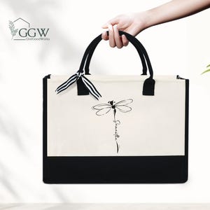 Personalized Dragonfly Tote Bag, Dragonfly Gifts Bag, Dragonfly Lovers, Gift For Woman, Bag Gift For Mom, Birthday Gift, Grandma Bag