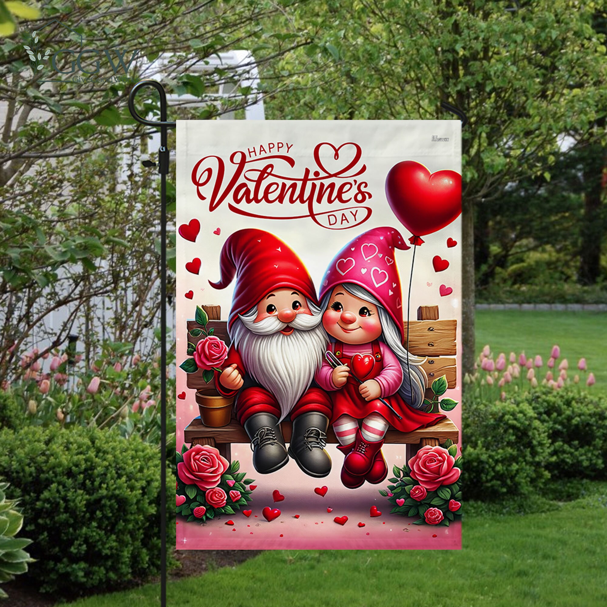 Discover Valentines Gnome Couple Flag, Couple Love Decor, Valentines Day Gift