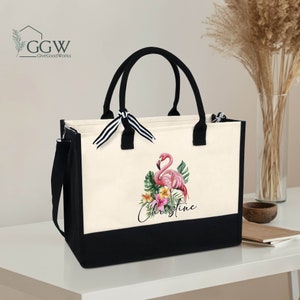 Sac fourre-tout flamant rose, Cadeaux pour les amoureux des flamants roses, Cadeaux grand-mère, Cadeaux maman, Esthétique flamant rose, Cadeaux de sac pour femme, Cadeaux floraux flamant rose