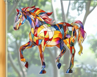 Horse ACRYLIC Suncatcher, Equestrian Suncatcher, Horse window decor, Horse crystal suncatcher, Horse ornament, Horse home decor, Horse art