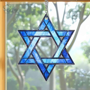 Star of David Hanukkah Acrylic Suncatcher, Jewish Acrylic Window Hangings, Hanukkah Ornament, Jewish Star, Hanukkah Chanukah Suncatcher Gift