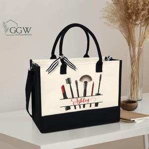 Personalized Makeup Tote Bag, Makeup Artist Bag, Esthetician Gift, Makeup Artist Gift, Gifts for Makeup Artist, Gifts For Salon, Salon Gifts