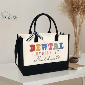 Dental Hygienist Tote Bag, Dental Hygienist Gift, Dental Assistant Tote Bag, RDH Gift, Dental Hygienist Graduation Gifts, Gifts for Dentist