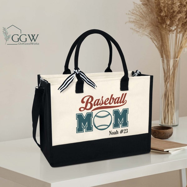 Baseball Mom Tote Bag, Custom Baseball Mom Gift, Moederdag Cadeau, Sport Mom Bag, Game Day Woman Baseball, Baseball Mama, Cadeau voor mama