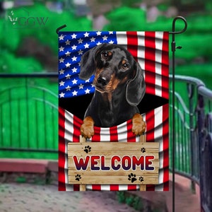 Dachshund Garden Flag, Dachshund Gift, Dog Flag, Dachshund Mom, 4th Of July Dachshund, Yard Flag, Pet Lovers, Dog Gift, Dog Home Decor