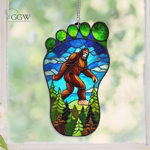Bigfoot ACRYLIC Suncatcher, Sasquatch Cryptid Window Hanging, Home Decoration, Bigfoot Lover, Cryptozoology Creature Gifts, Mystic Lovers
