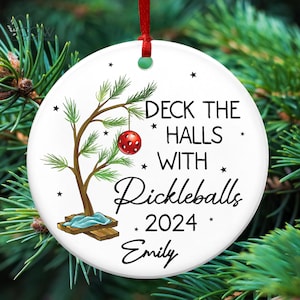Personalized Pickleball Ceramic Ornament, Deck the Halls with Pickleballs, Player Gifts, Pickleball Gifts, Pickleball Lover, Pickleball Gift