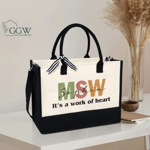 Social Worker Gift, Custom Social Work Tote Bag, School Counselor Gifts, MSW Graduation Gift, Social Work Month, Social Worker Appreciation