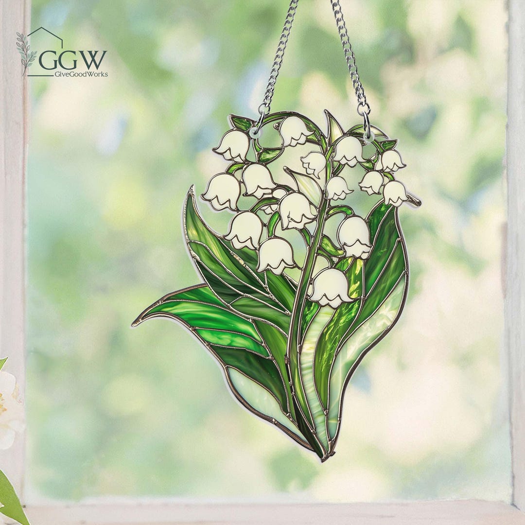 Lily of the Valley Plant ACRYLIC Suncatcher Hanging, Birth Month Flower ...