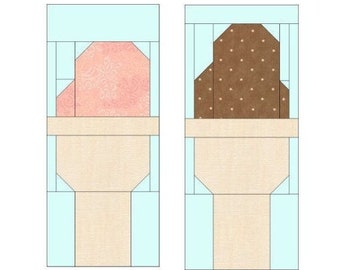 Sugar Cones Ice Cream Quilt Block Pattern