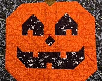 Patrón de bloque de edredón de calabaza de Halloween